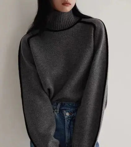 Winter Half Turtleneck Pullover Knitted Sweater