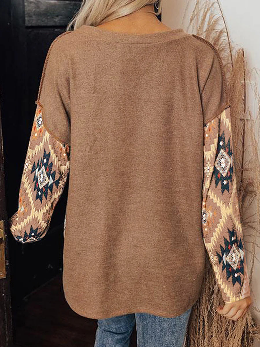 Ethnic Style Long Sleeve T-shirt