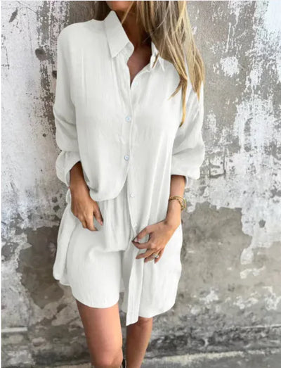 Casual 2-Piece Shirt & Shorts Set