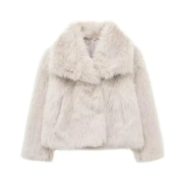 Winter Plush Lapel Coat