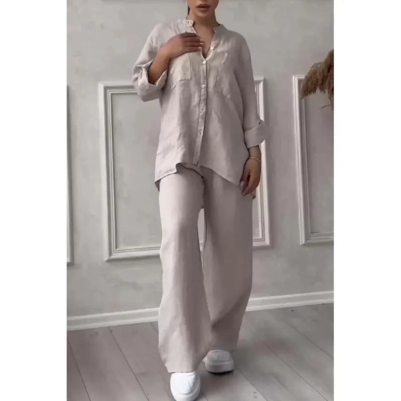 Women's Wide-leg Pants Lace-up Two-piece Suit