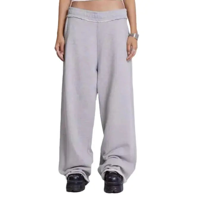 Gray Casual Pants Sweatpants Male And Female Personality Street