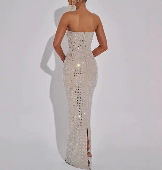 Sexy No Back Slim Long Dress