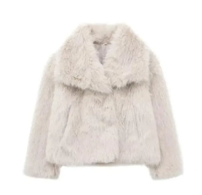 Winter Plush Lapel Coat